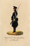 32487 Afbeelding van het uniform van een sergeant van de Vrijwillige Schutterij van Utrecht.